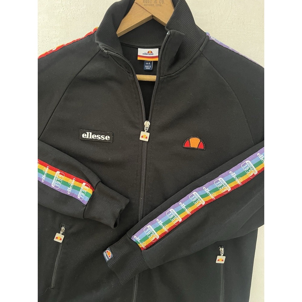 Ellesse Rainbow Full Zip Track Jacket Women's Size‎ 2 Small 1959 Fondatonel